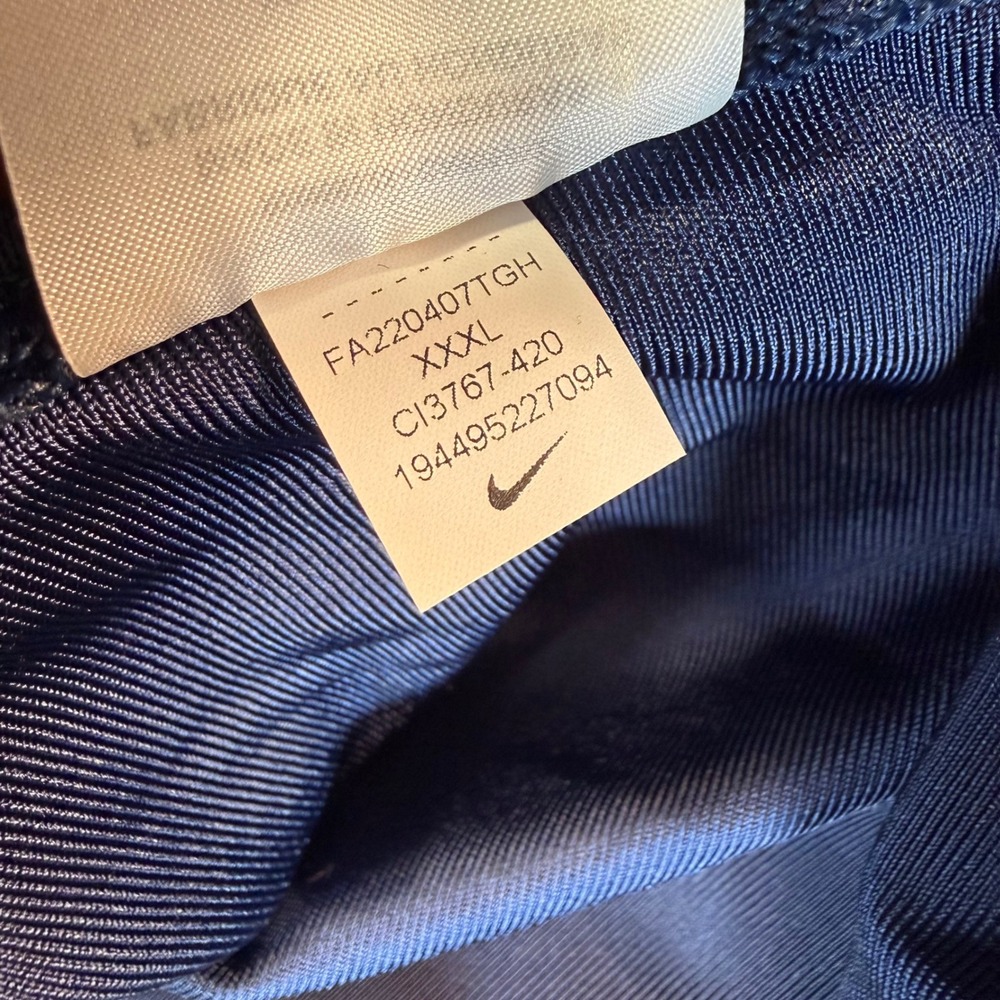 Nike Football Jersey Men 3XL Navy Blue White Sleeve Stripes Training Halloween - Picture 6 of 8